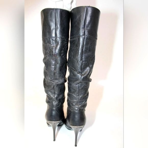 Flash Sale BURBERRY TALL LEATHER STILETTO HEEL BOOTS. VINTAGE EXCELLENT. RARE! - Picture 8 of 16